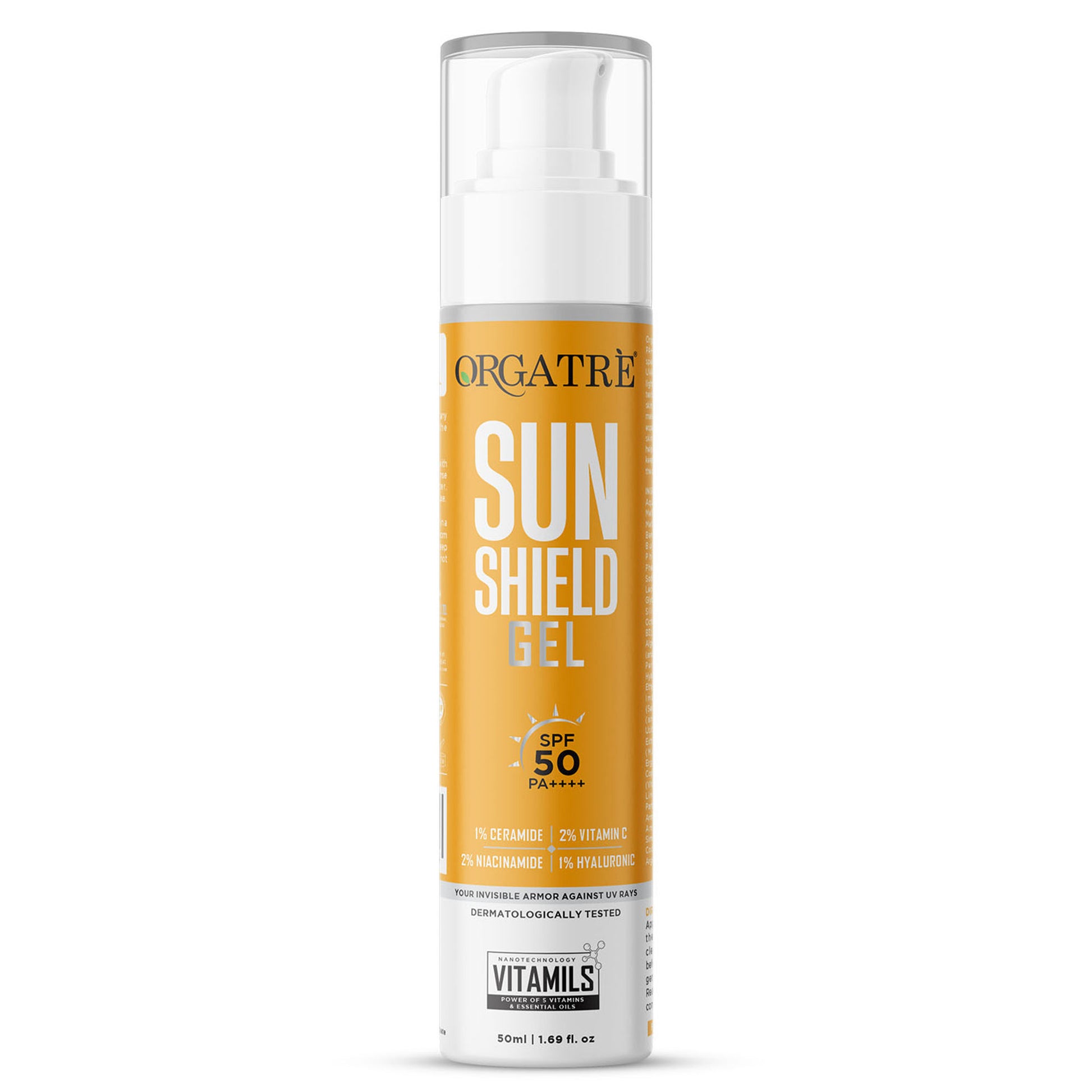 Orgatre Cooling Aqua Gel Sunscreen SPF 50 PA++++ With Niacinamide & Vit C Sunscreen Water Based Gel