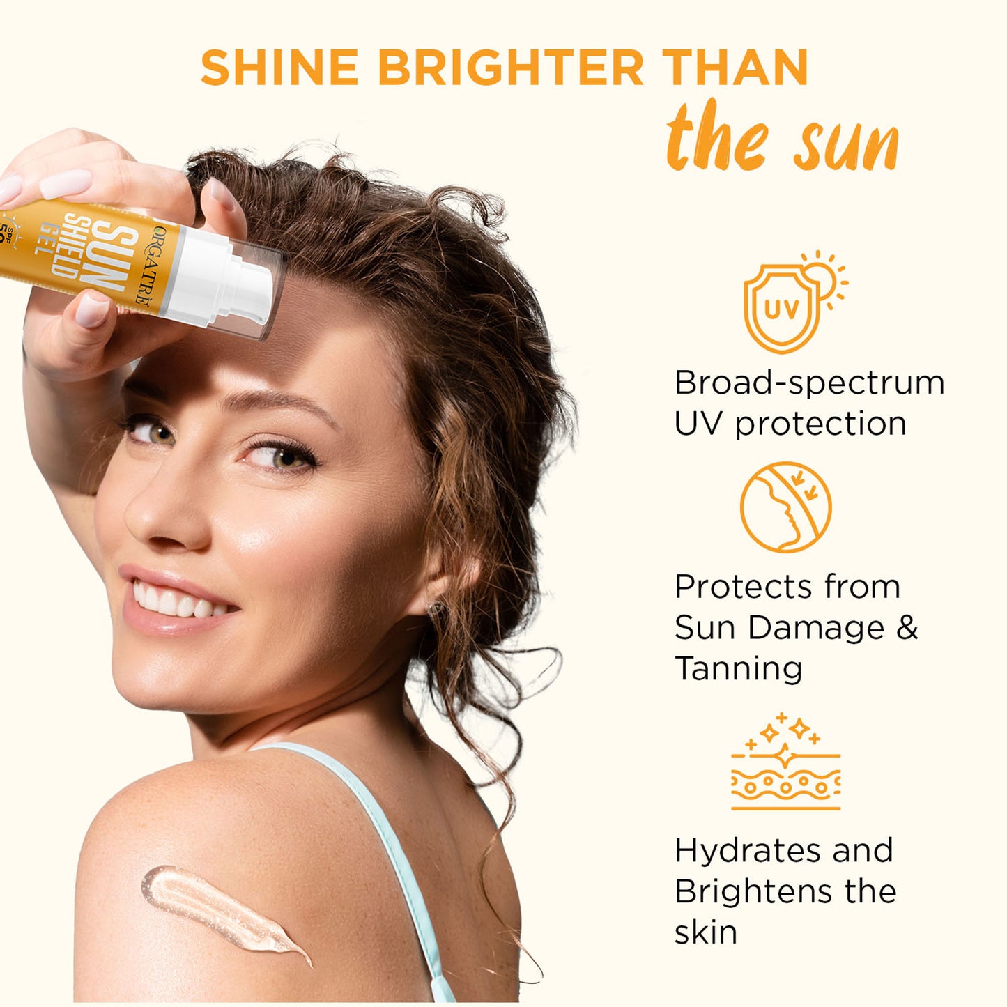 Orgatre Cooling Aqua Gel Sunscreen SPF 50 PA++++ With Niacinamide & Vit C Sunscreen Water Based Gel