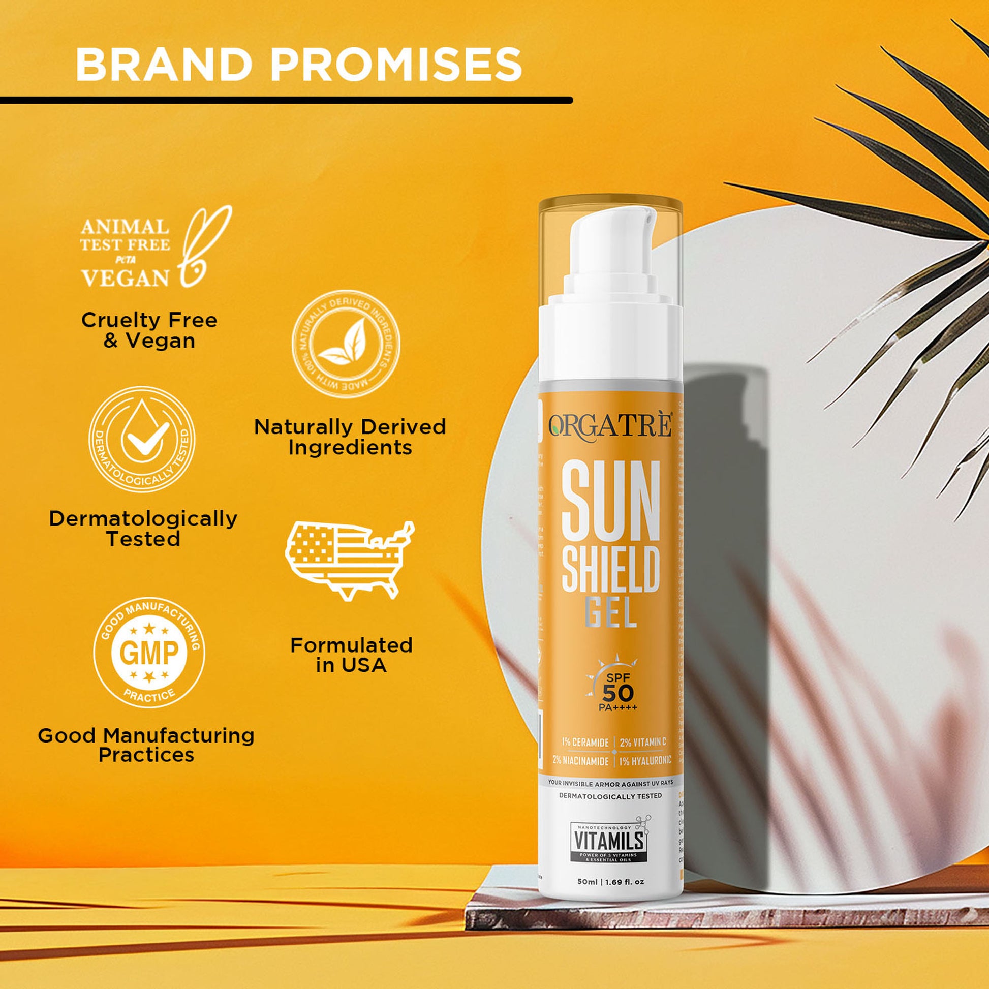 Orgatre Cooling Aqua Gel Sunscreen SPF 50 PA++++ With Niacinamide & Vit C Sunscreen Water Based Gel