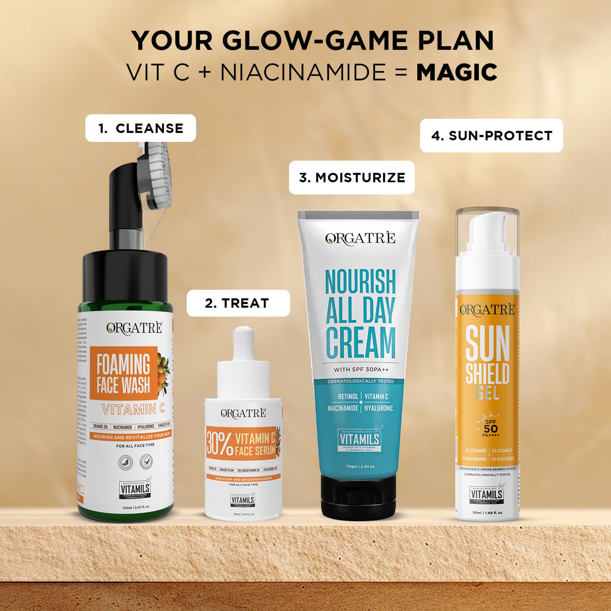 Orgatre Cooling Aqua Gel Sunscreen SPF 50 PA++++ With Niacinamide & Vit C Sunscreen Water Based Gel