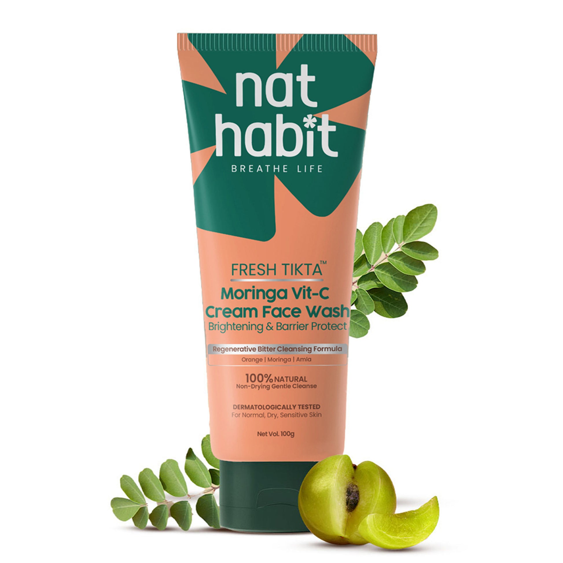 Nat Habit Moringa Vitamin C Fel Face Wash For Acne Prone Skin Gentle Cleansing & Combination Skin