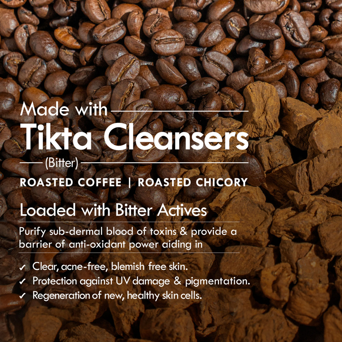 Nat Habit Tikta Roasted Chicory Face Wash (Gel) for Men, Activated Charcoal Face Wash for Skin Detox