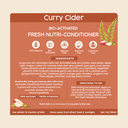 Nat Habit Curry Cider Conditioner For Soft & Shiny Hair, Sulphate Free Shampoo & Conditoner