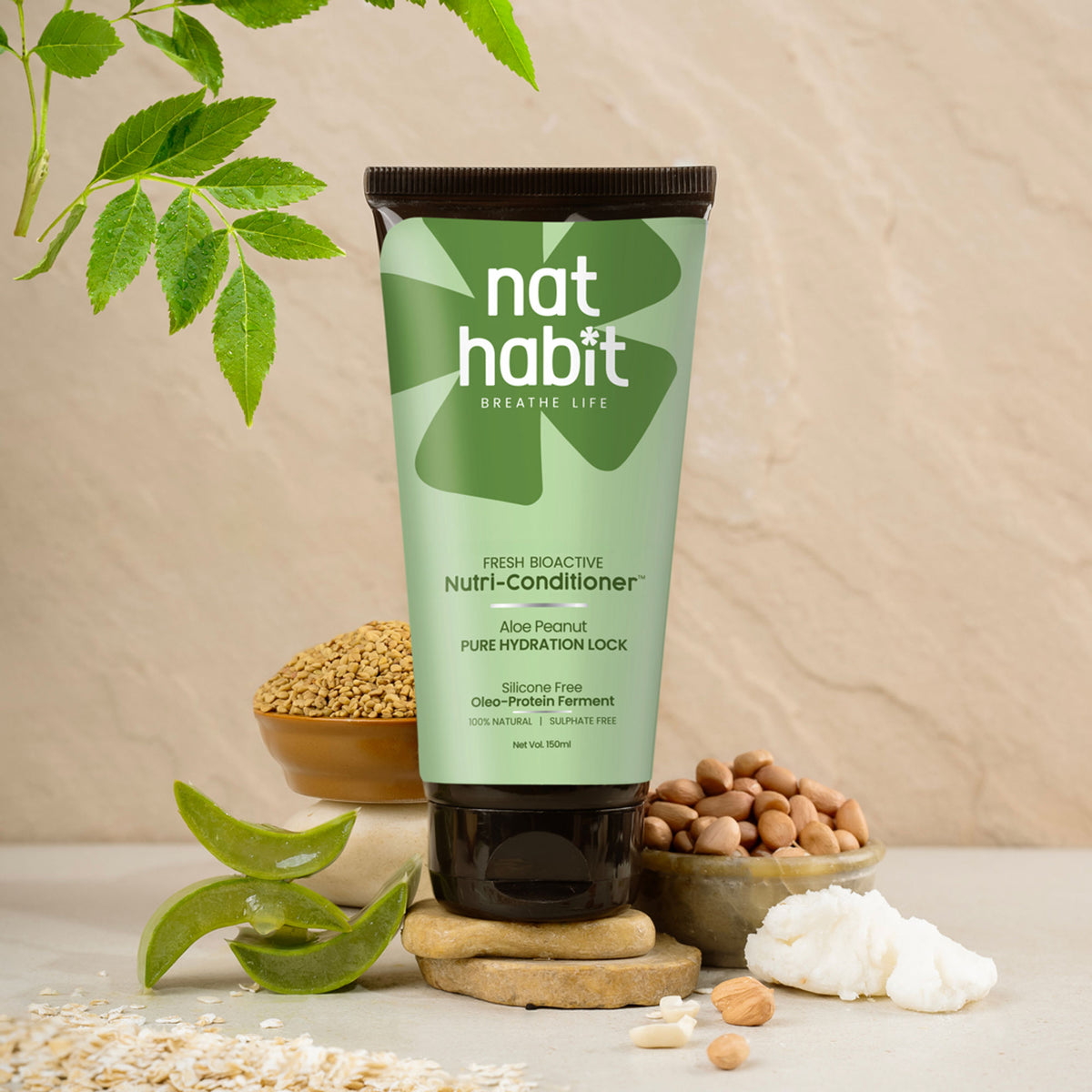 Nat Habit Aloe Peanut Conditioner Daily Soft & Moisture Lock Conditioner For Dry & Frizzy Hair