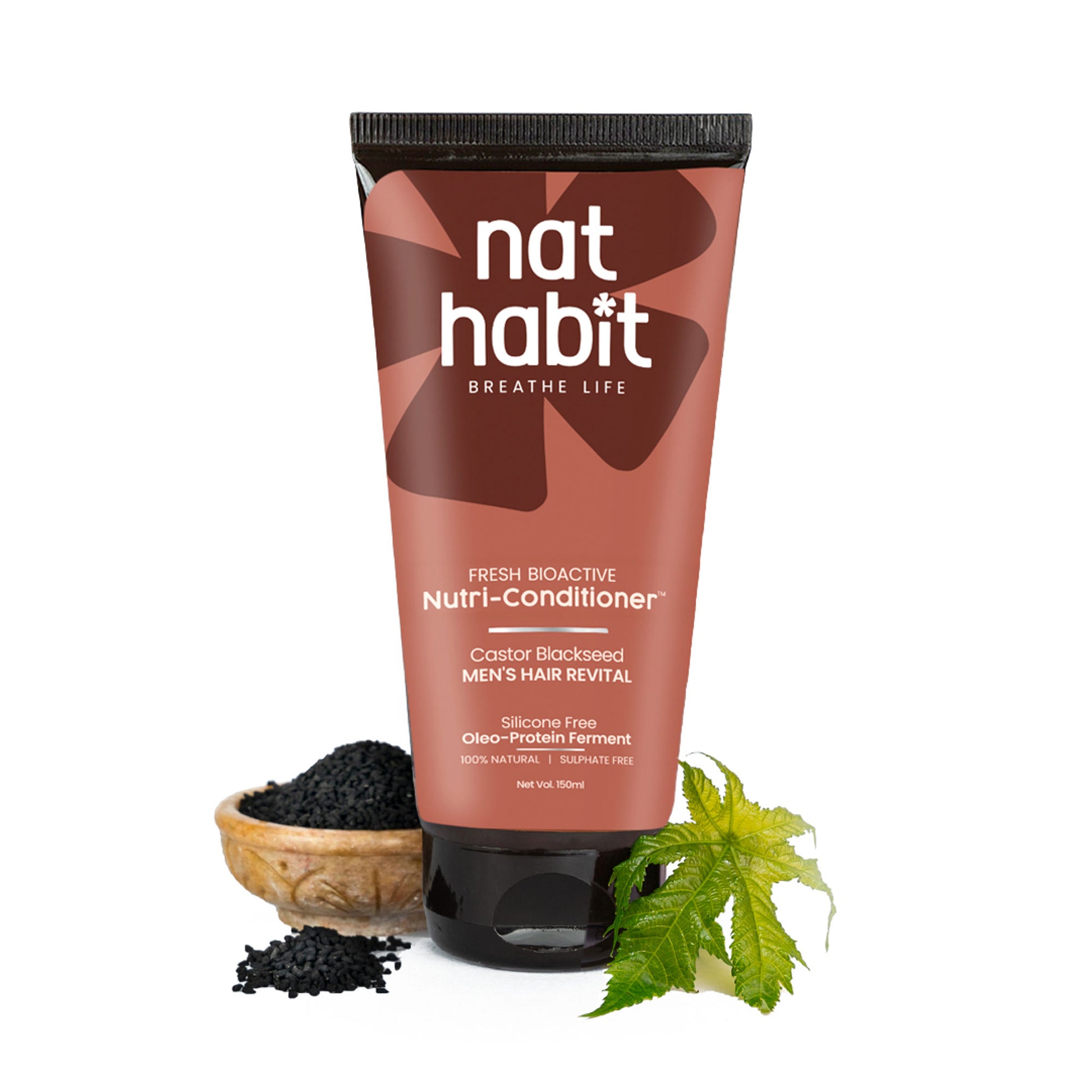 Nat Habit Castor Black Seed Conditioner For Manageable Hair, Men'S Revital With Castor & Curd