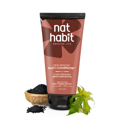 Nat Habit Castor Black Seed Conditioner For Manageable Hair, Men'S Revital With Castor & Curd