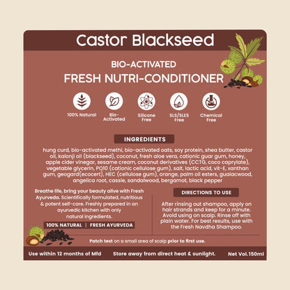 Nat Habit Castor Black Seed Conditioner For Manageable Hair, Men'S Revital With Castor & Curd