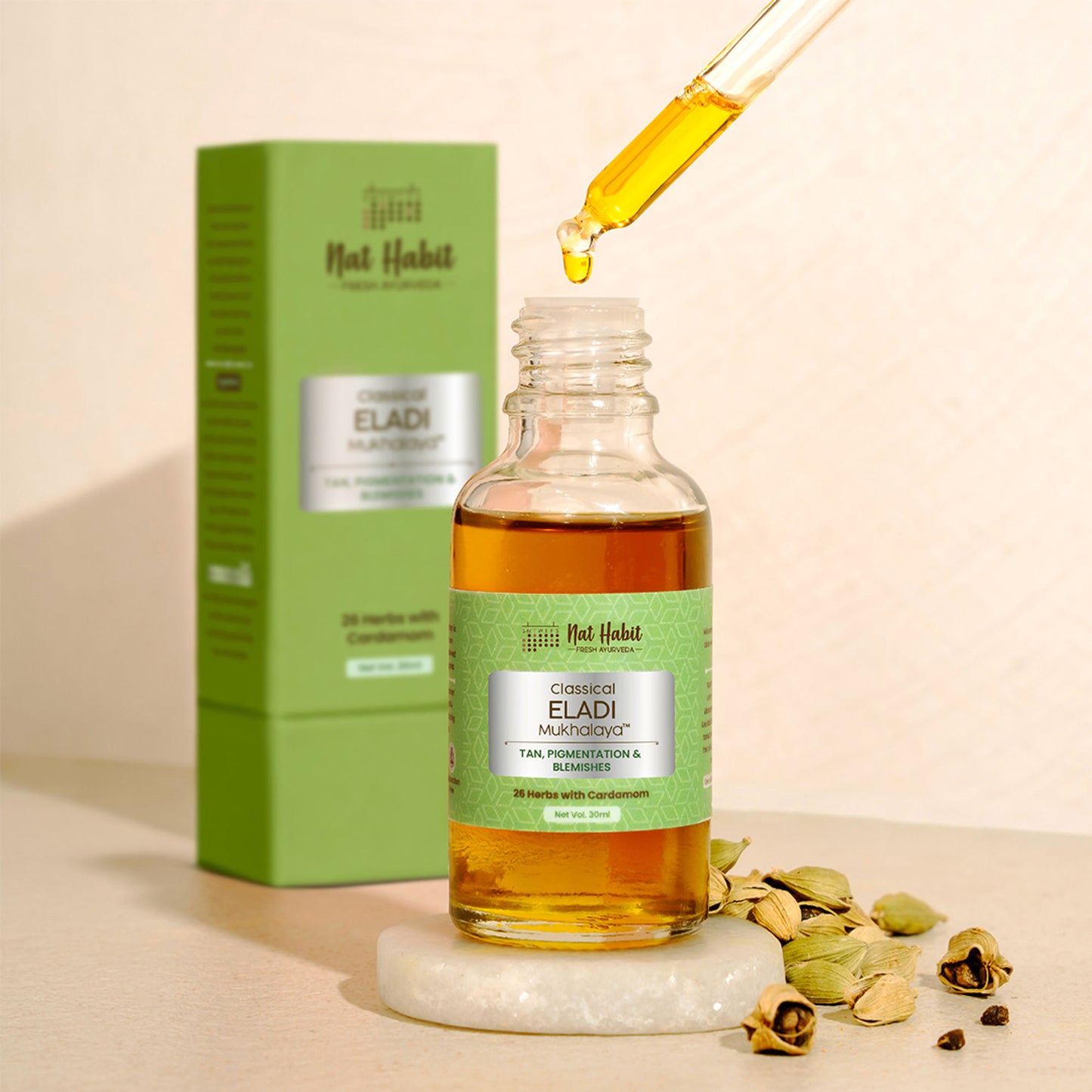 Nat Habit Classical Eladi Mukhalaya Face Oil, Tailam For Tan & Pigmentgation with Taila-Paka Process