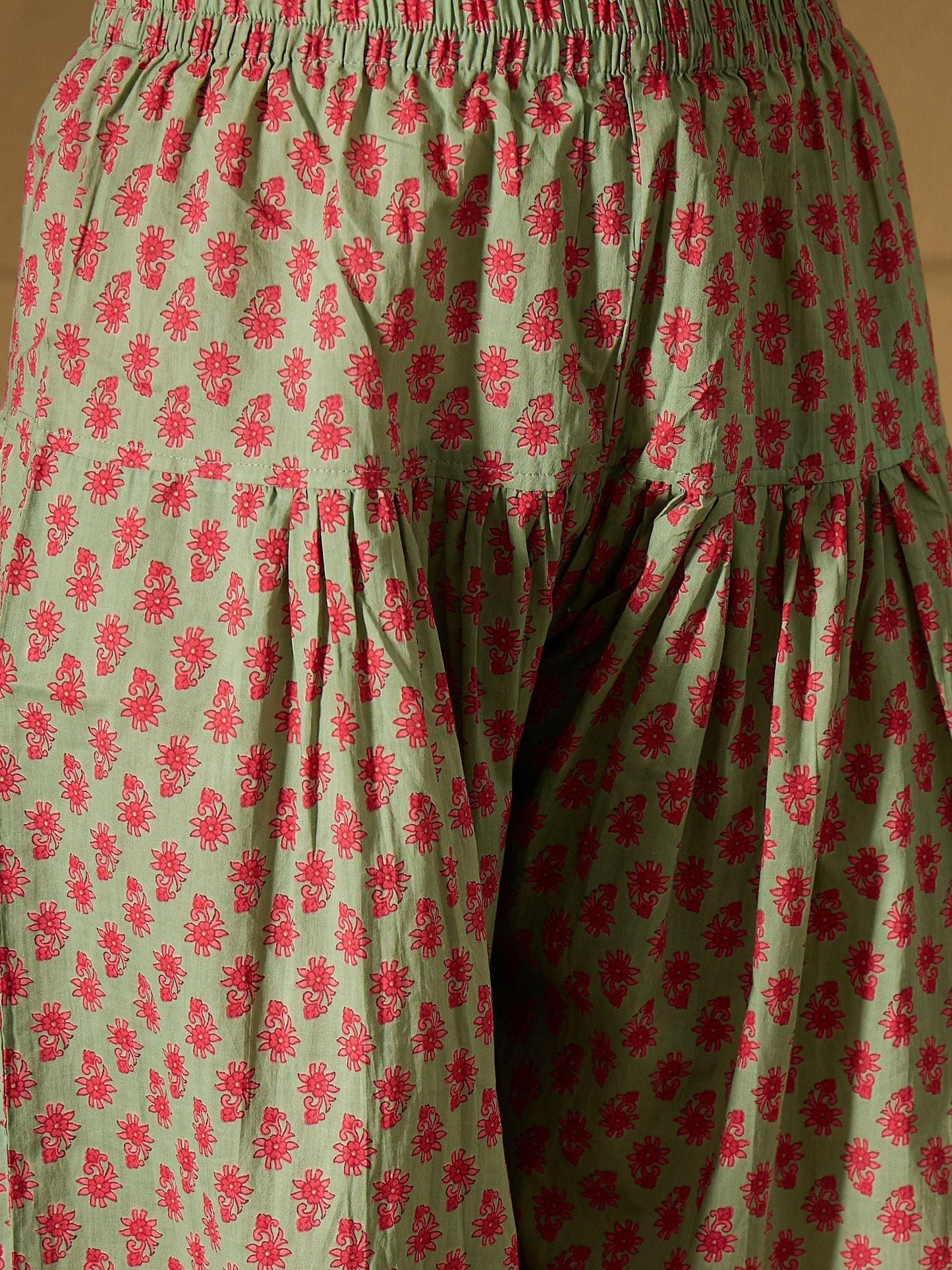 Indyancart IE Floral Printed Pure Cotton Kurta Straight Kurta With Salwar And Dupatta
