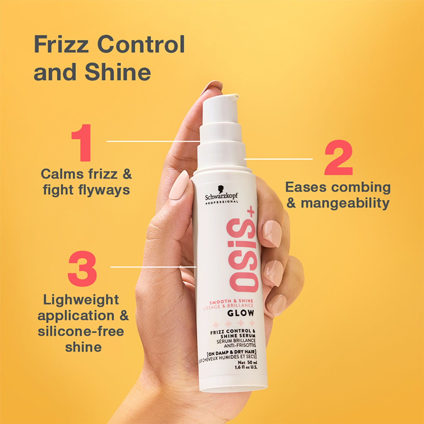 Schwarzkopf Professional Osis+ Glow Anti-Frizz Shine Hair Serum