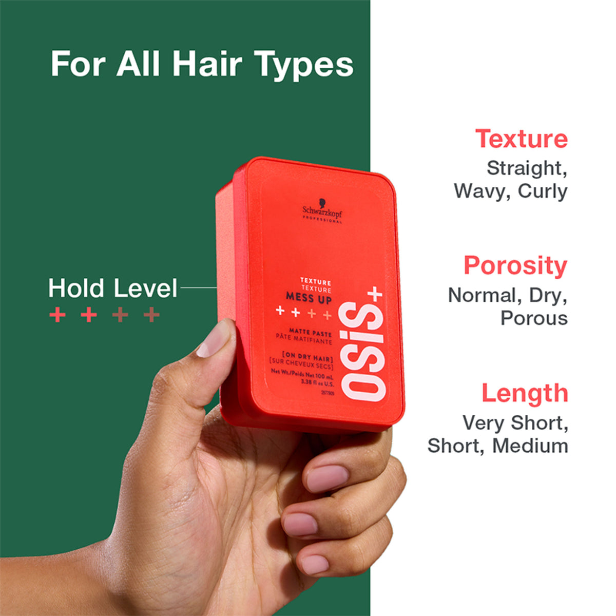 Schwarzkopf Professional OSiS+ Mess Up Hair Styling Matte Paste