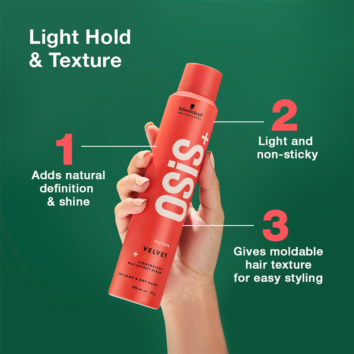 Schwarzkopf Professional OSiS+ Velvet Lightweight Wax-Effect Spray