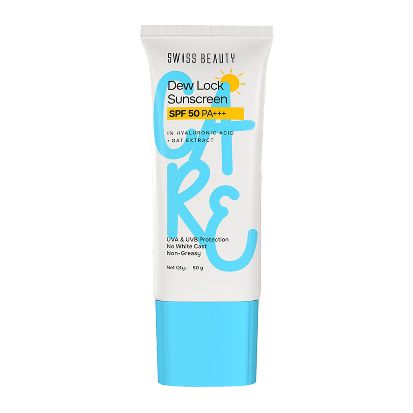 Swiss Beauty Care Dew Lock Sunscreen SPF 50 PA+++ With 1% Hyaluronic Acid