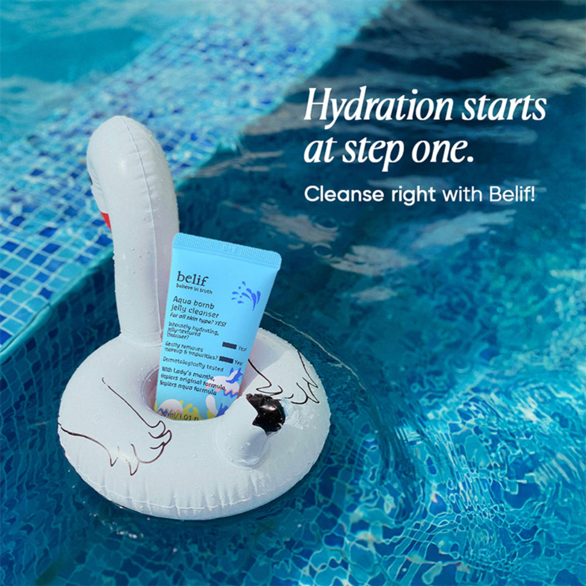 belif Aqua Bomb Jelly Cleanser - Hydrating Vegan Korean Gentle Face Wash & & Makeup Remover