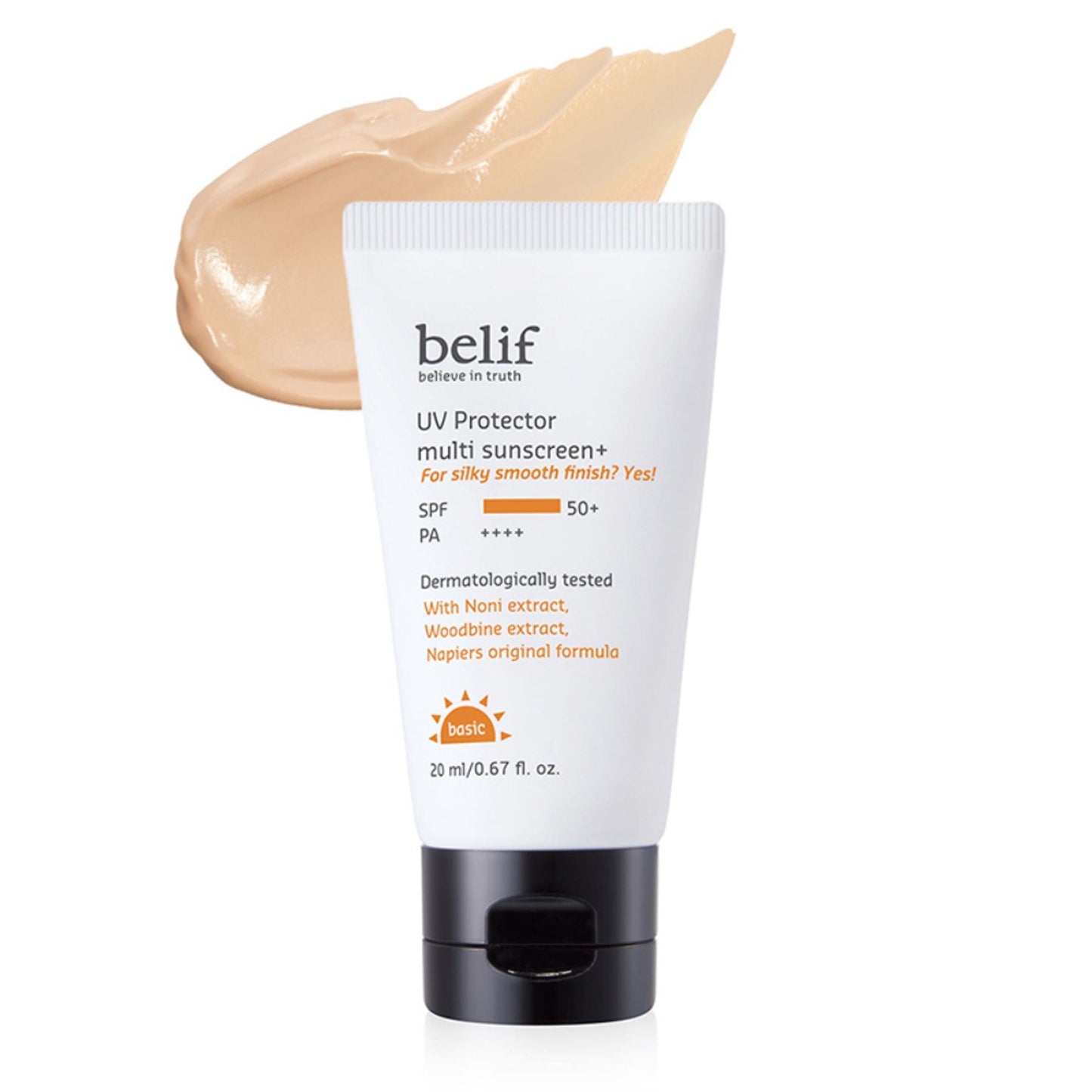 belif Multi-Vitamin Tinted Korean Sunscreen SPF50+ PA++++ Flawless Poreless Primer, In Vivo Tested