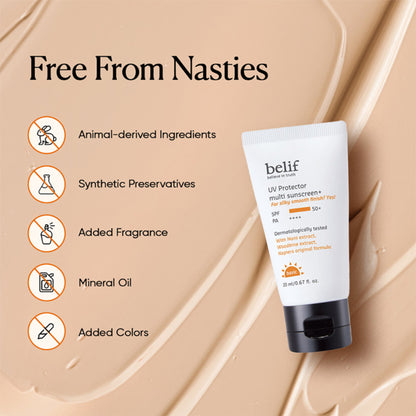 belif Multi-Vitamin Tinted Korean Sunscreen SPF50+ PA++++ Flawless Poreless Primer, In Vivo Tested