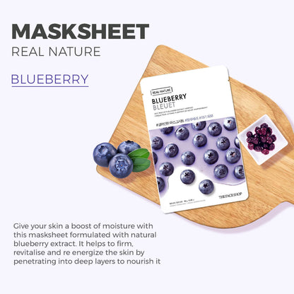 The Face Shop Real Nature Face Mask - Blueberry