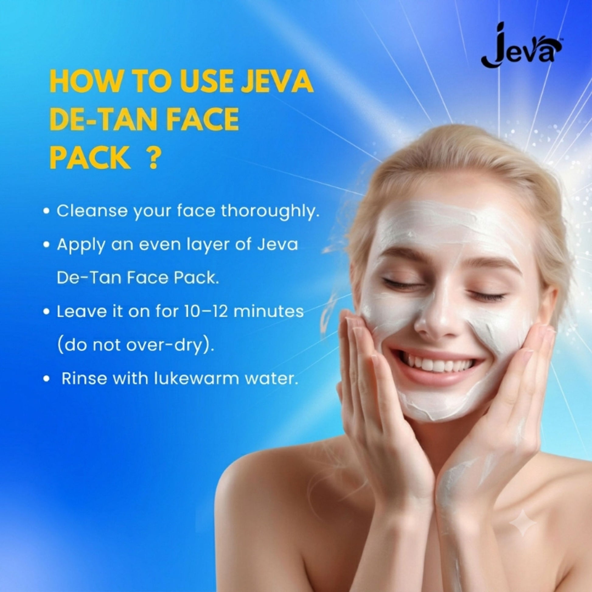 Jeva De -Tan Face Pack - Tan Removal, Brightening & Radiance-Boosting Gel