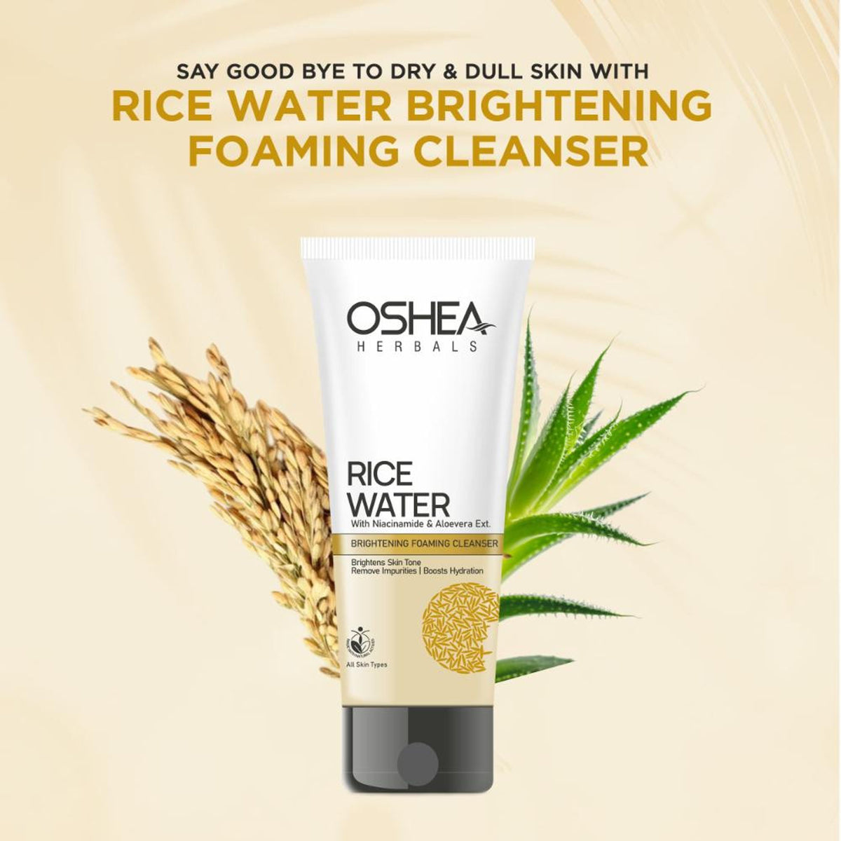 Oshea Herbals Rice Water Brightening Foaming Cleanser