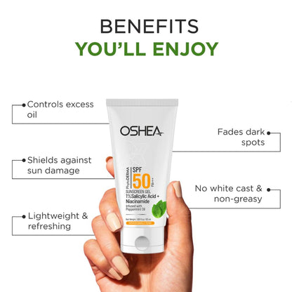 Oshea Herbals Phytoderma 1% Salicylic Acid SPF 50 PA+++ Sunscreen Gel