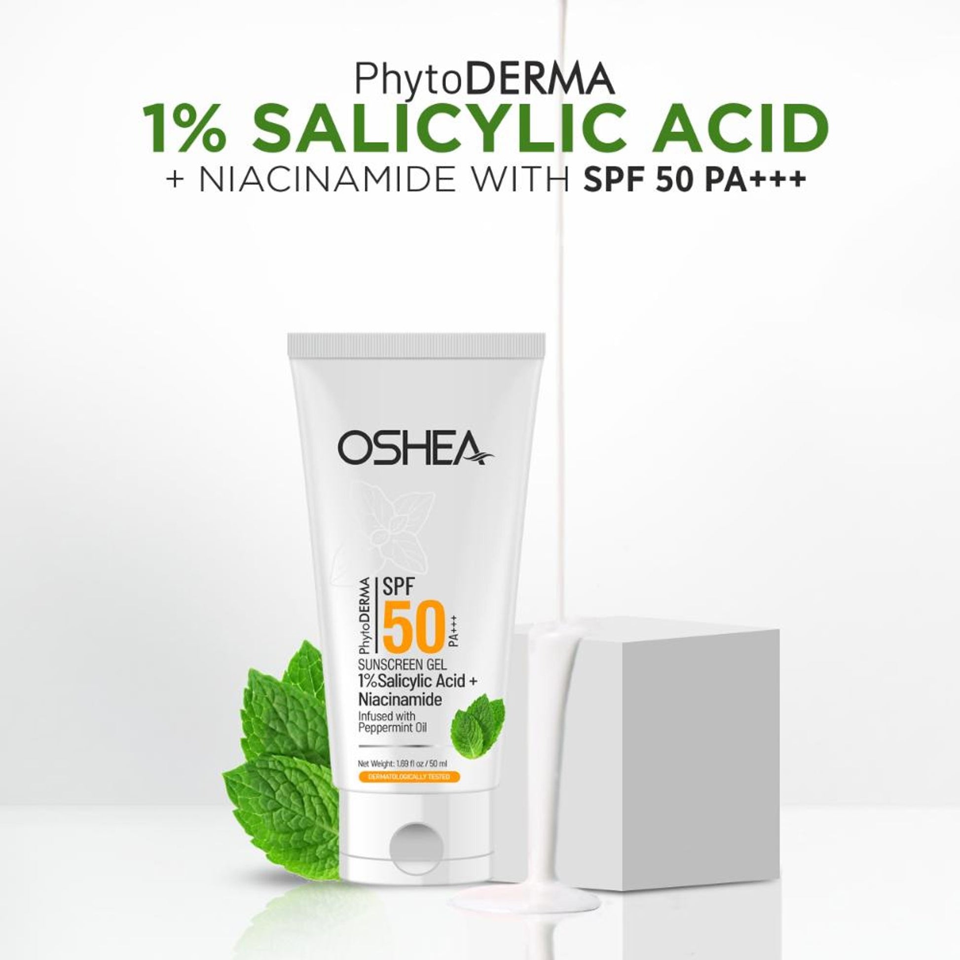 Oshea Herbals Phytoderma 1% Salicylic Acid SPF 50 PA+++ Sunscreen Gel