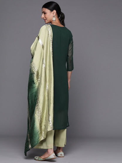 Dhiyona VA Women's Silk Georgette Kurta with Sharara & With Dupatta
