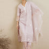 Indyancart IE Floral Embroidered V-Neck Thread Work Kurta with Trousers & With Dupatta