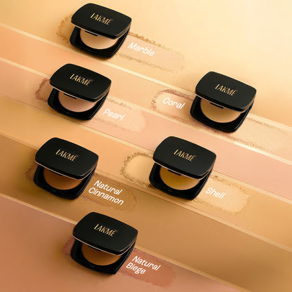 Lakme Forever Matte Compact, Smooth Finish, Lasts For 12 Hrs, Even Toned Look - Shell
