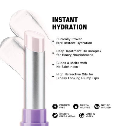 LOVETC Treatment Oil Infused Lip Balm, Clinically Proven 60% Instant Hydration - Basic Instinct