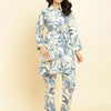 Dhiyona VA Women'sFloral Printed Shirt Collar Kurta With Trousers