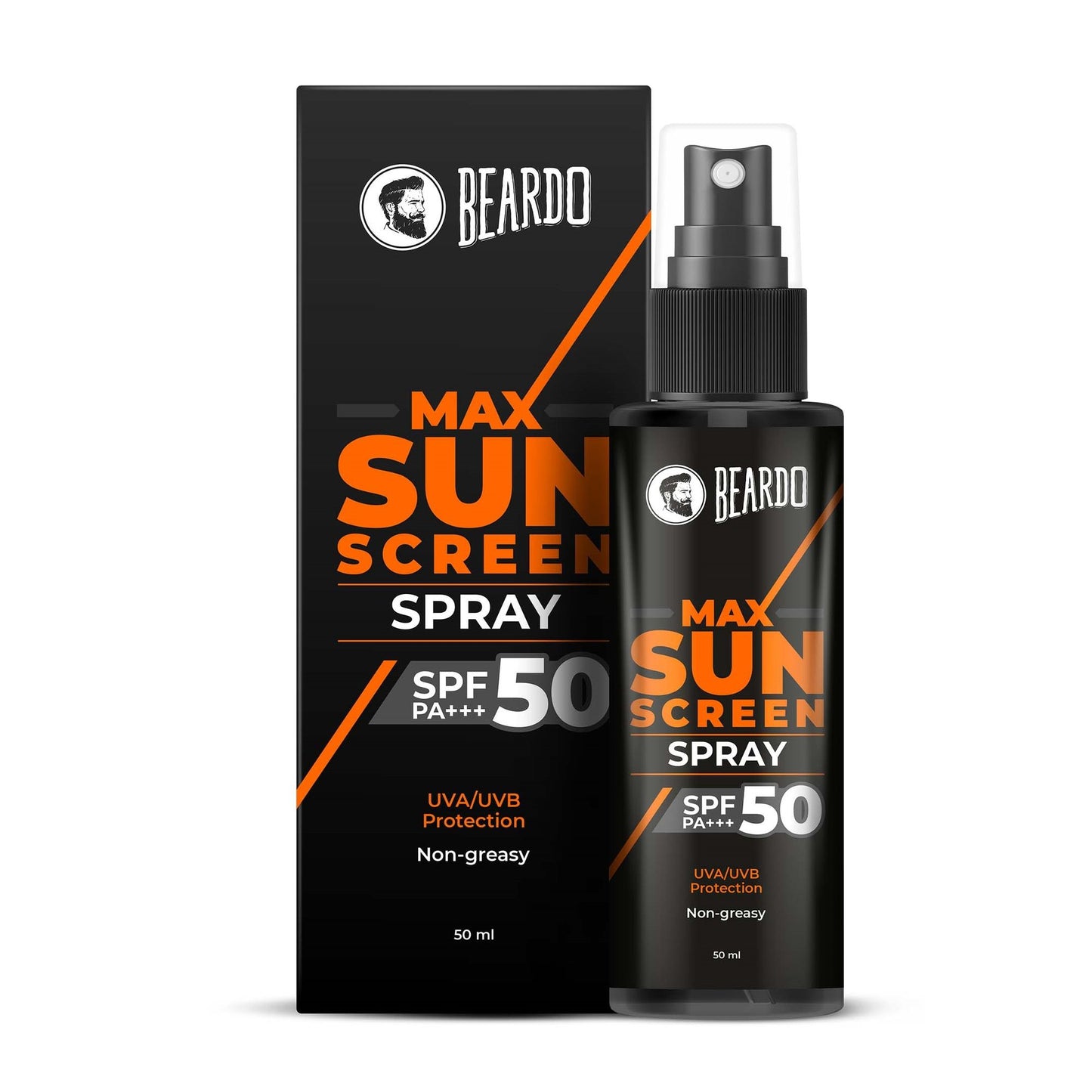 Beardo Max Sunscreen Spray SPF-50 P+++ For Indian Men,Non-Greasy Sunscreen Spray,For Oily Skin