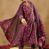 Dhiyona IE Purple Floral Printed Angrakha V-Neck Thread Work Pure Cotton A-Line Kurta Set