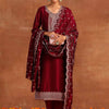 Dhiyona IE Floral Yoke Design Sequinned Straight Kurta With Trouser & Dupatta