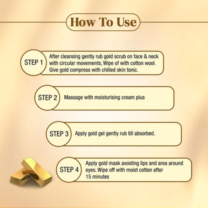 Shahnaz Husain 4-Step Gold Facial Kit With Complimentary Power Skin Tonic