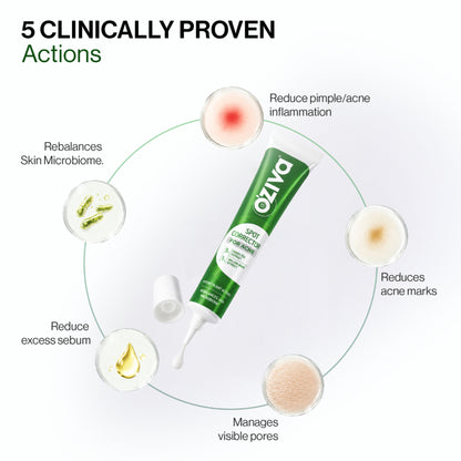 OZiva Acne Spot Corrector Reduces Pimples in 24 Hours, No Dryness & Salicylic Acid