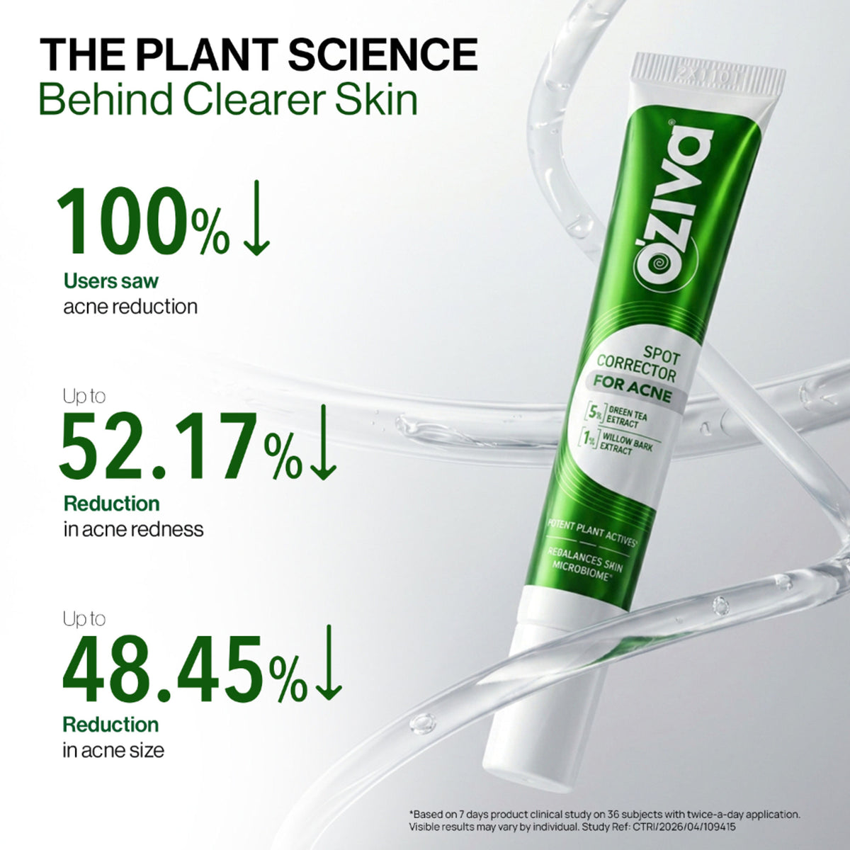 OZiva Acne Spot Corrector Reduces Pimples in 24 Hours, No Dryness & Salicylic Acid