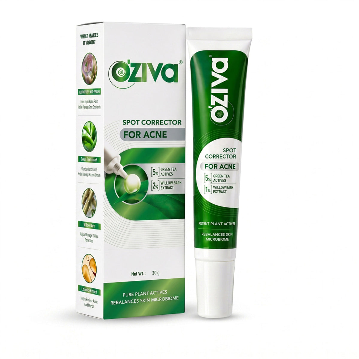 OZiva Acne Spot Corrector Reduces Pimples in 24 Hours, No Dryness & Salicylic Acid