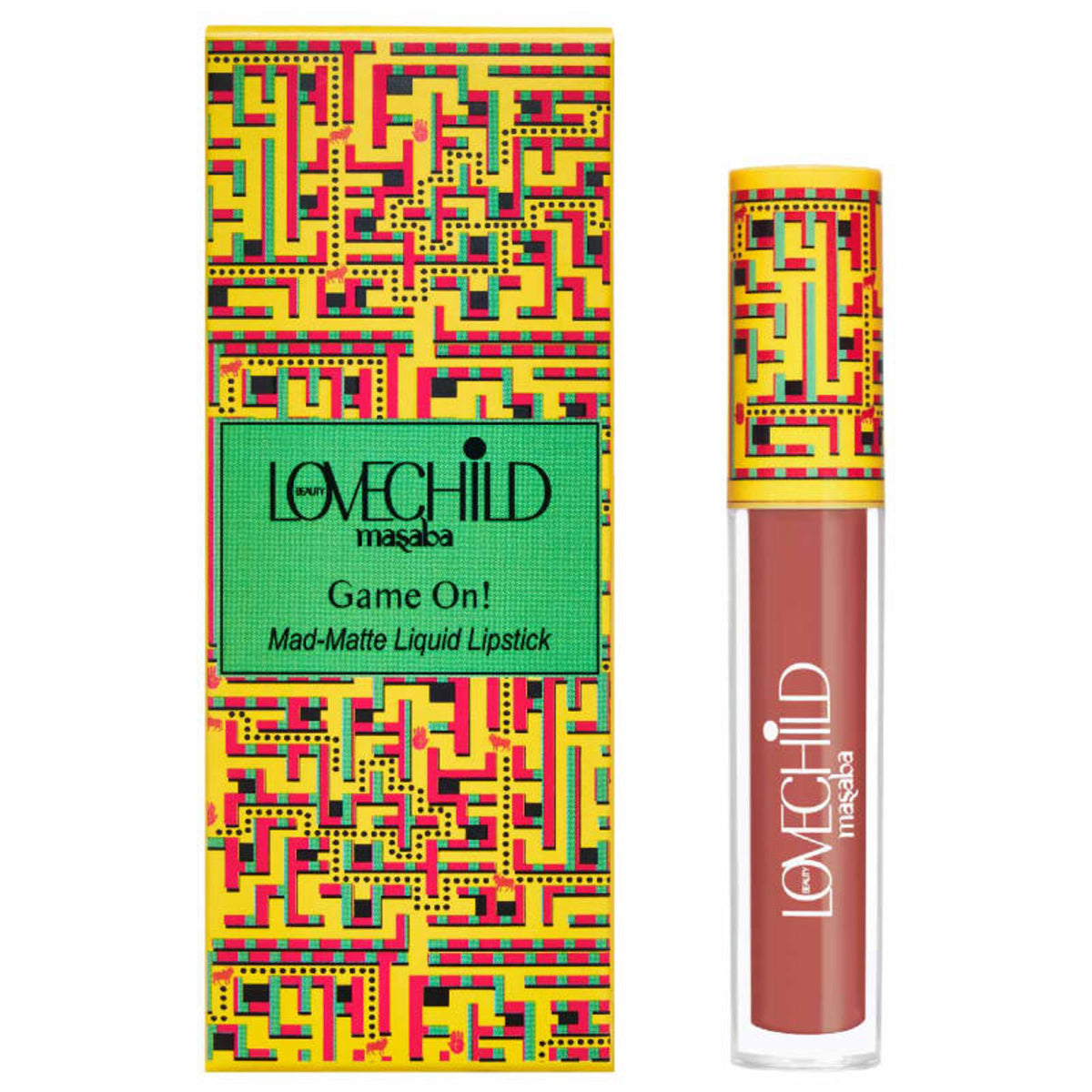 LoveChild Masaba Mad matte transfer-proof liquid lipstick in clear shade, enriched with jojoba and macadamia oil, long-lasting formula.
