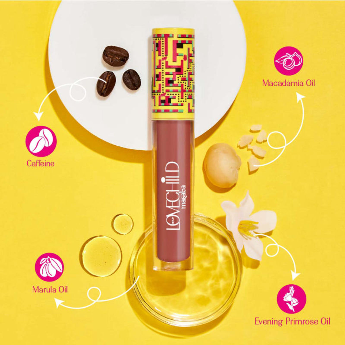 LoveChild Masaba Mad Matte transfer-proof liquid lipstick in clear shade, enriched with jojoba and macadamia oil, long-lasting formula.