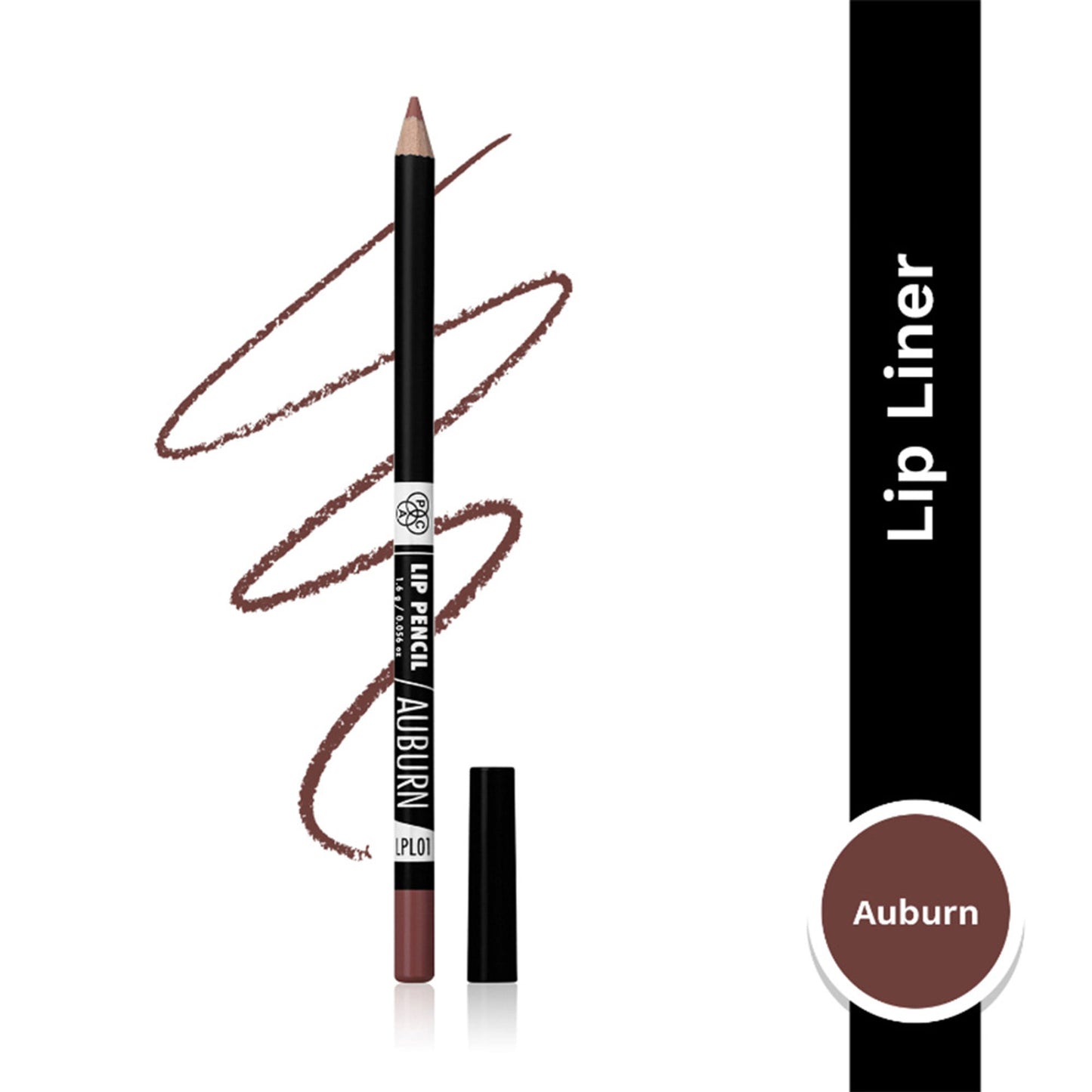 PAC Lip Pencil - Creamy Non Drying Longwear Formula, Intense Pigment, Matte Finish - Auburn