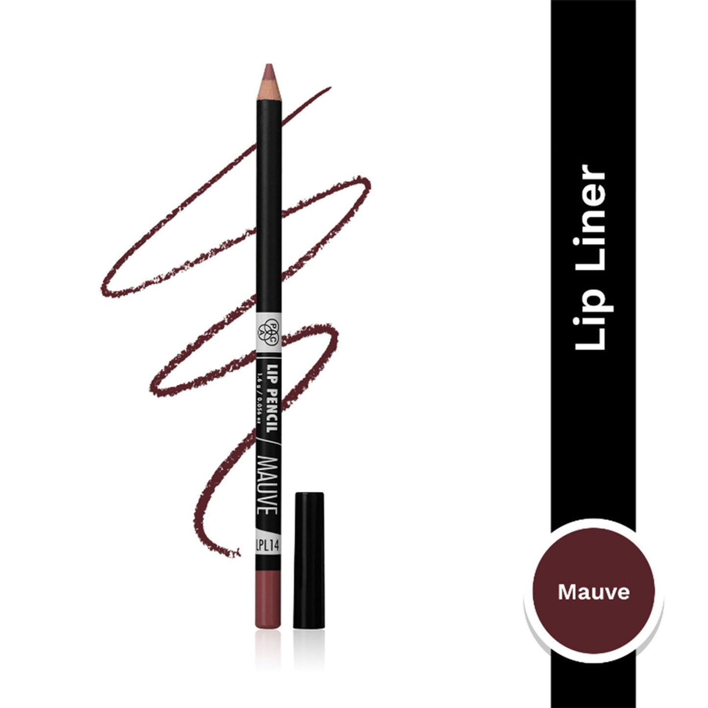PAC Lip Pencil - Creamy Non Drying Longwear Formula, Intense Pigment, Matte Finish - Mauve