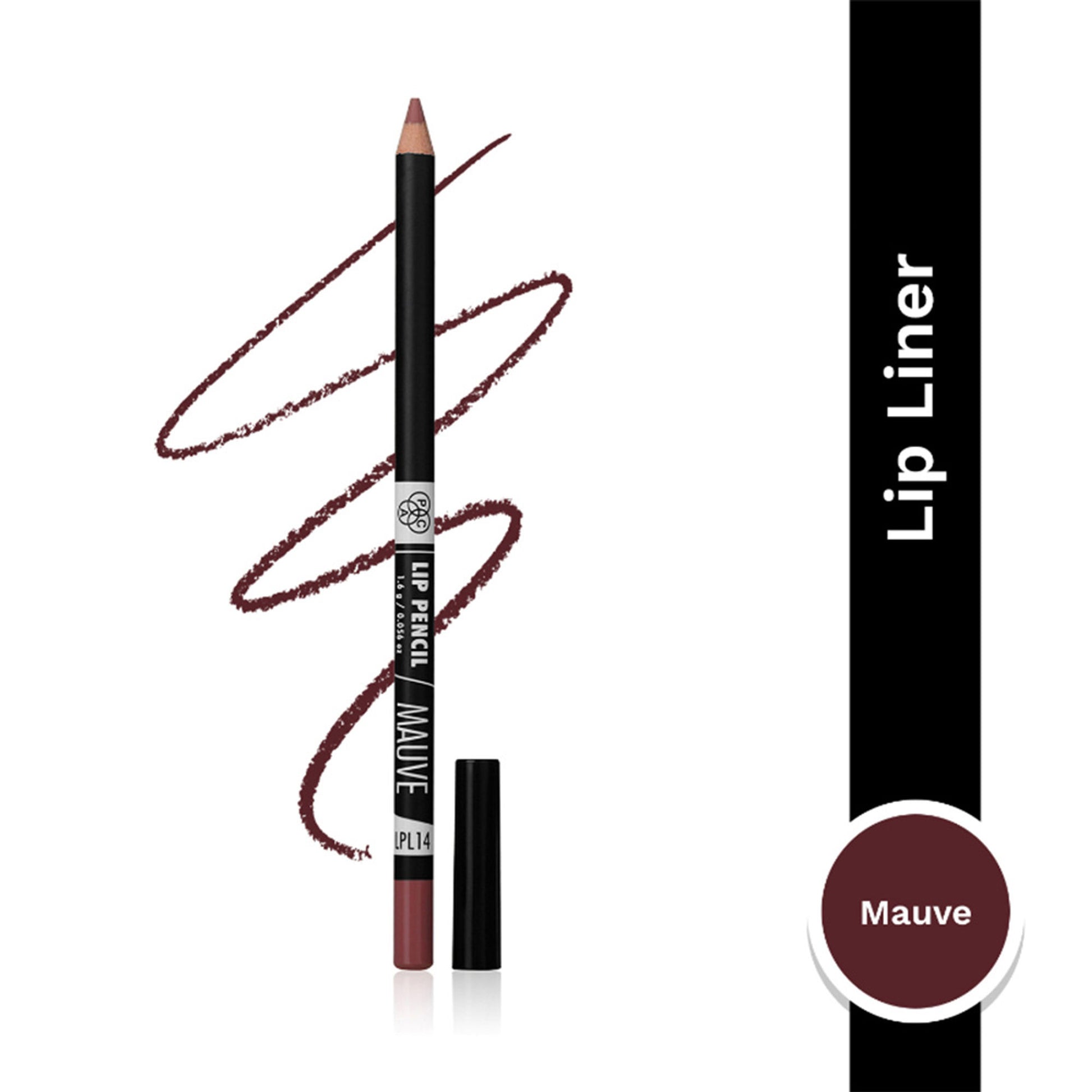 PAC Lip Pencil - Creamy Non Drying Longwear Formula, Intense Pigment, Matte Finish - Mauve