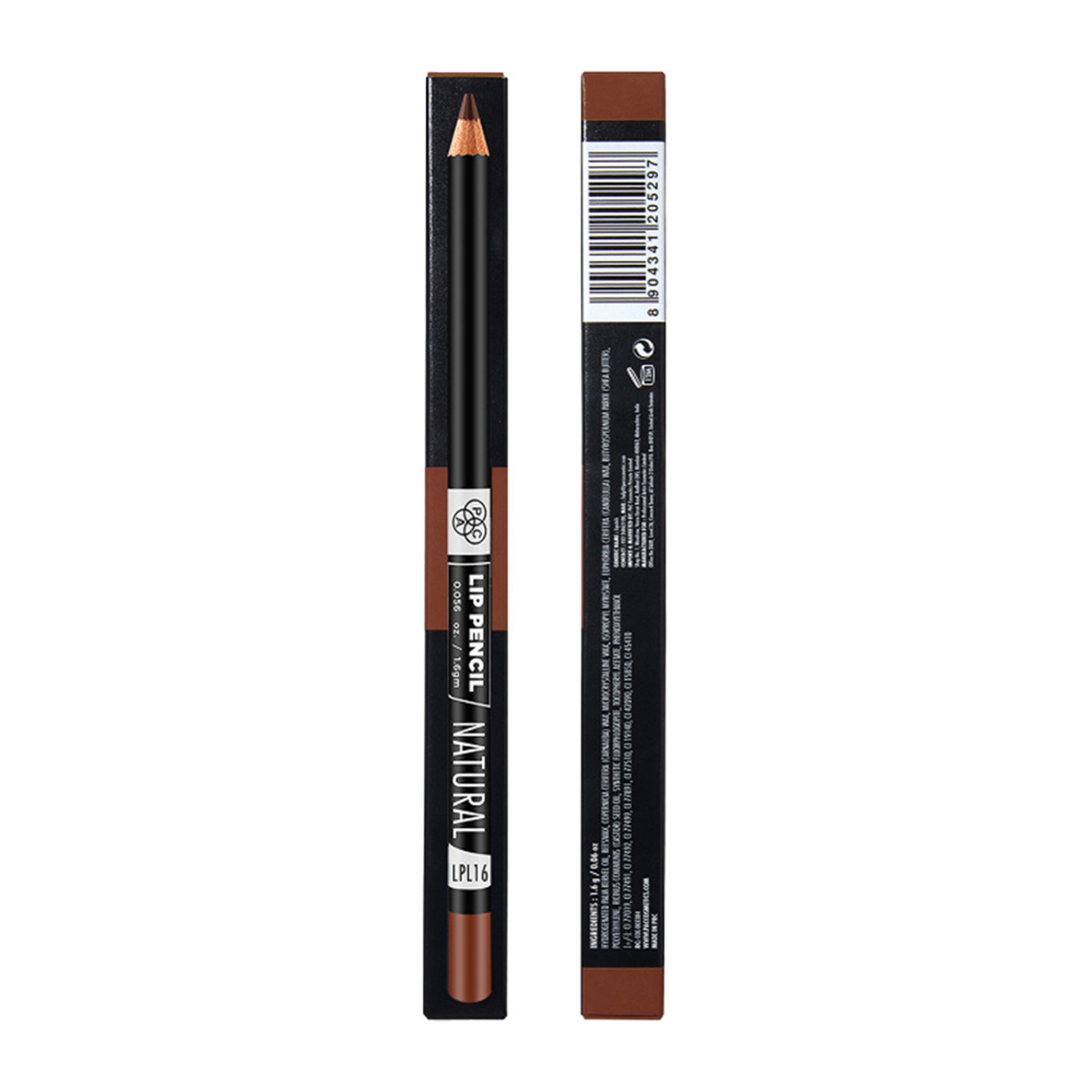 PAC Lip Pencil - Creamy Non Drying Longwear Formula, Intense Pigment, Matte Finish - Natural