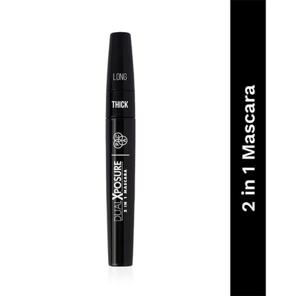 PAC Dual Xposure Mascara - 2-in-1 Volumizing & Lengthening Mascara, Longlasting Clump Free