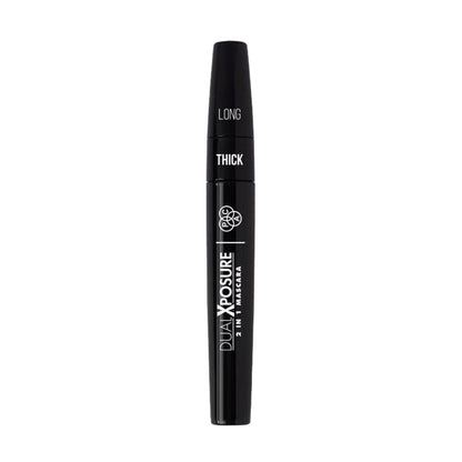 PAC Dual Xposure Mascara - 2-in-1 Volumizing & Lengthening Mascara, Longlasting Clump Free