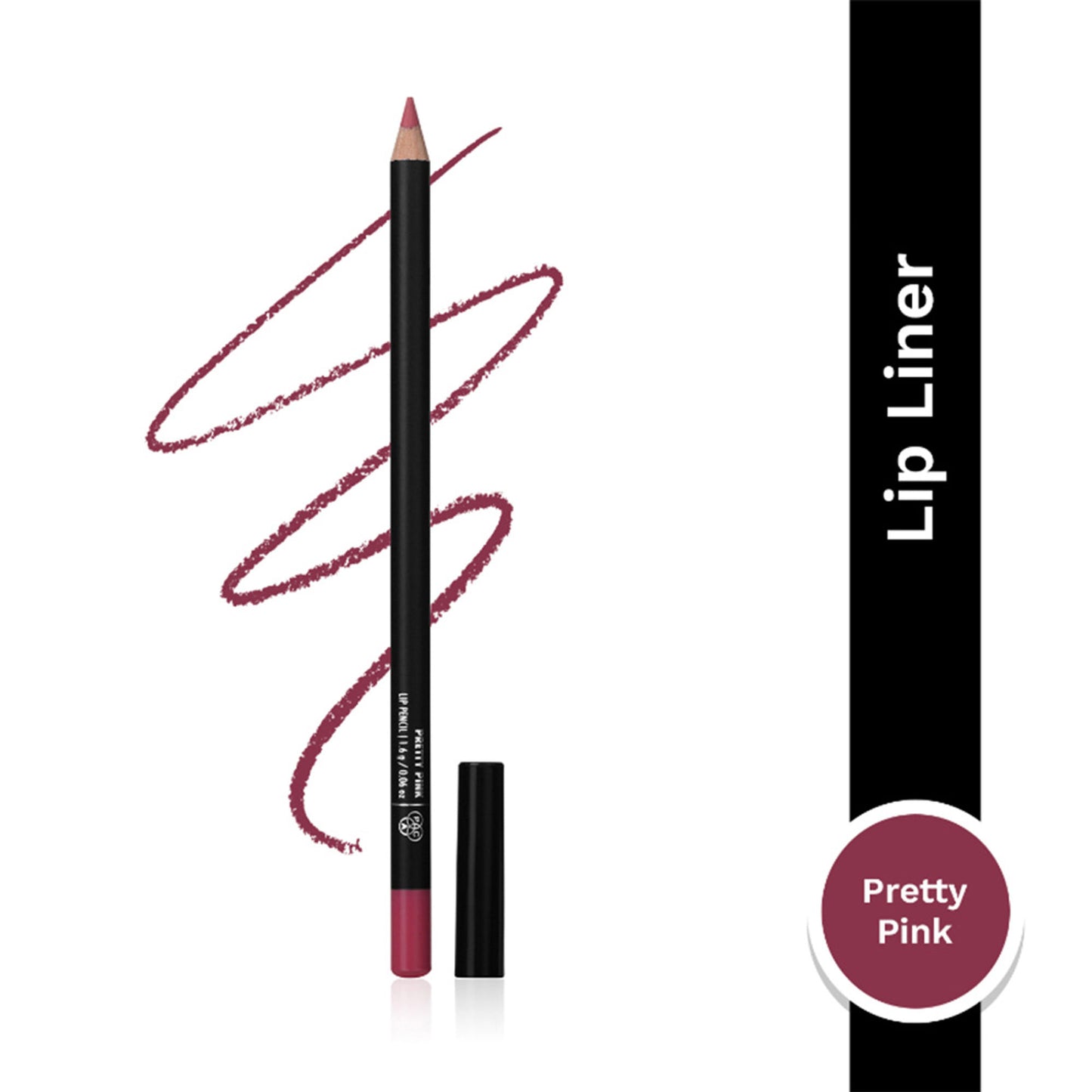 PAC Lip Pencil - Creamy Non Drying Longwear Formula, Intense Pigment, Matte Finish - Pretty Pink