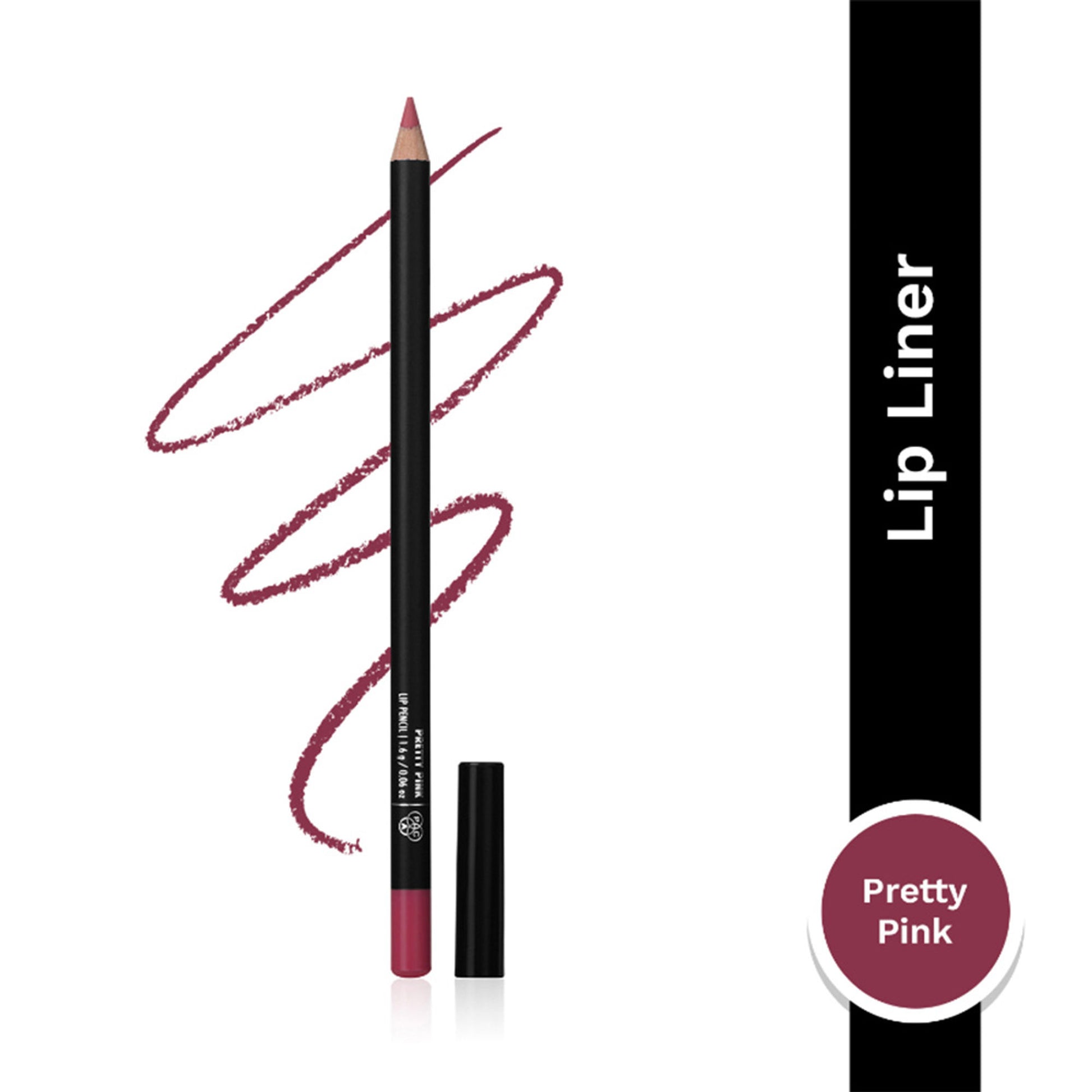 PAC Lip Pencil - Creamy Non Drying Longwear Formula, Intense Pigment, Matte Finish - Pretty Pink