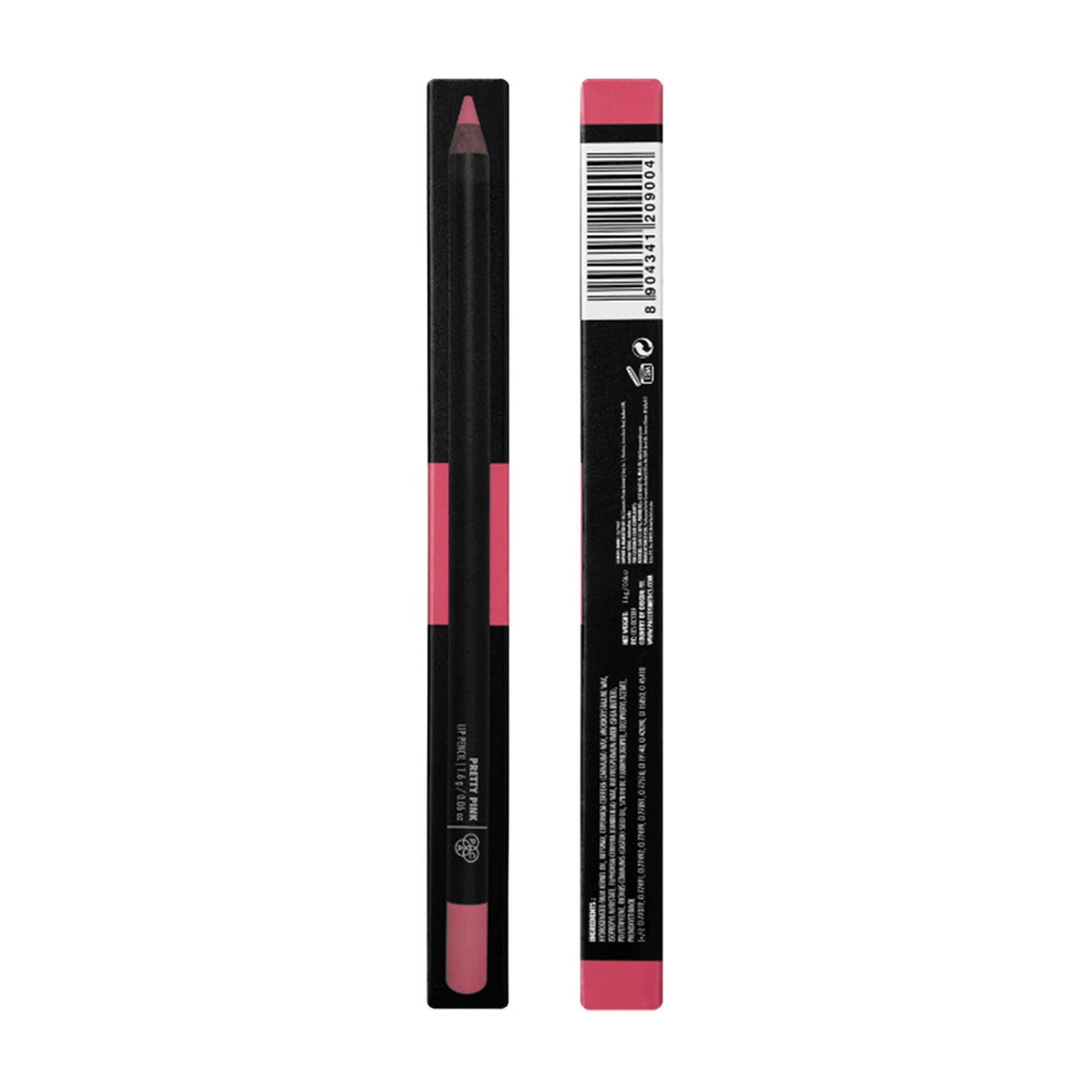 PAC Lip Pencil - Creamy Non Drying Longwear Formula, Intense Pigment, Matte Finish - Pretty Pink