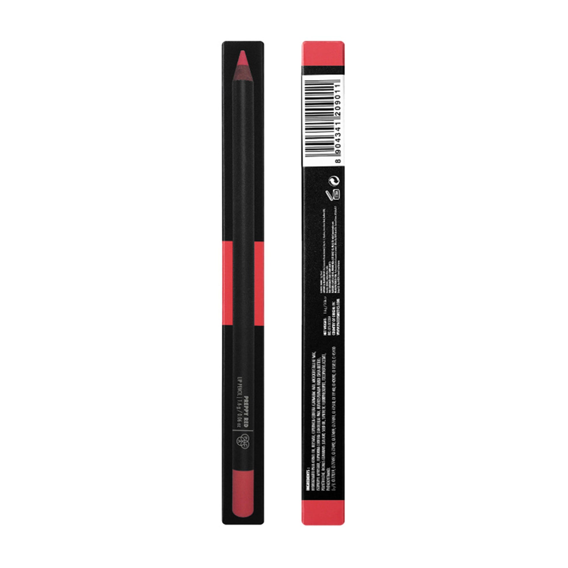 PAC Lip Pencil - Creamy Non Drying Longwear Formula, Intense Pigment, Matte Finish - Preppy Red