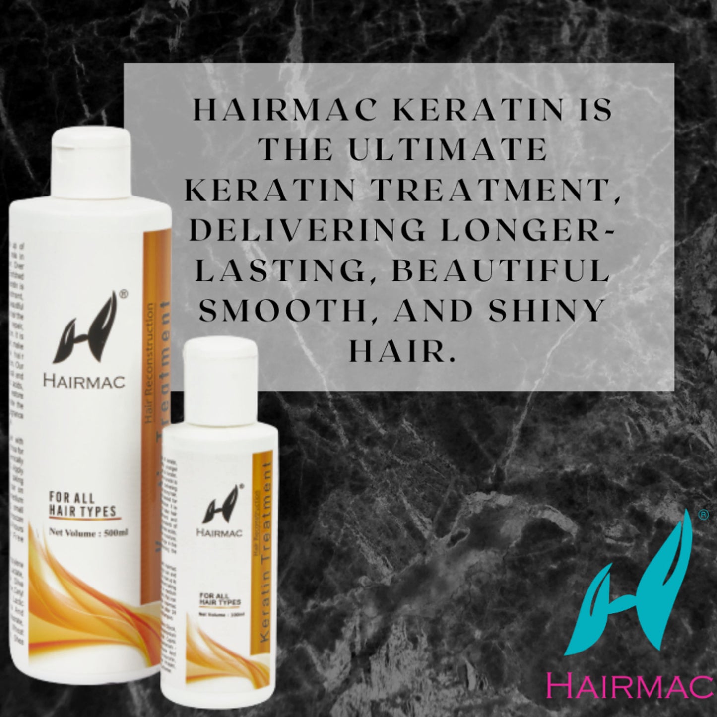 Hairmac Professional Keratin Treatment for all Hair types. 80% straight hair